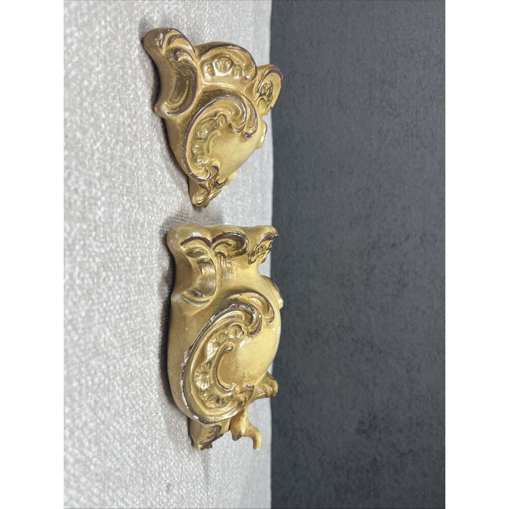 Vintage Mid Century Chalkware Wall Pocket Faux Lavabo Fountain Planter Sconce - Picture 8 of 14